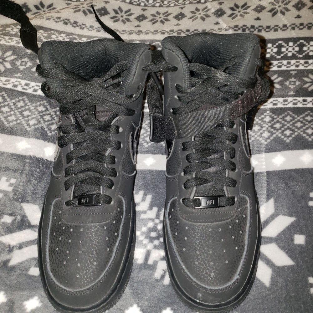 Boys Nike Air Force 1 High (GS) Black (7Y US Big Kid)